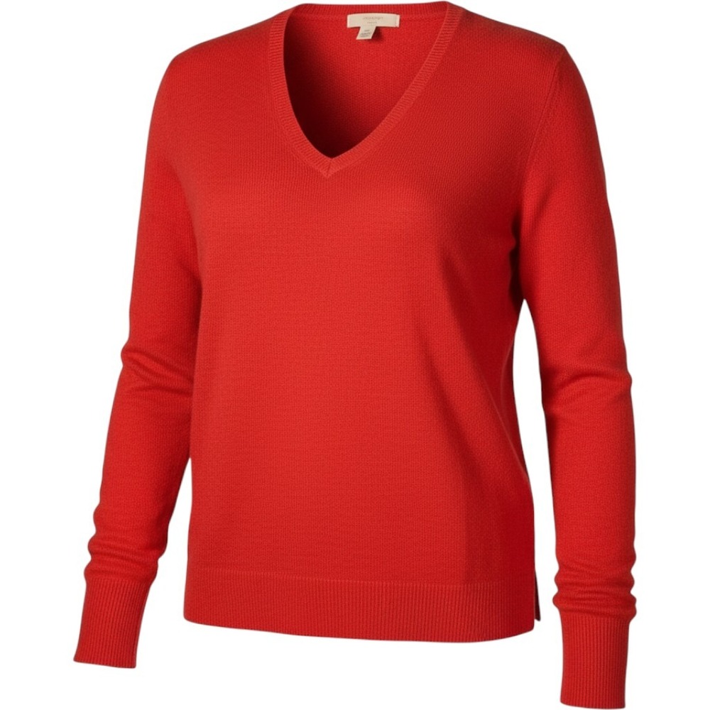 Halogen Womens XXL Red 100% Cashmere V Neck Pullover Sweater HA345163MI